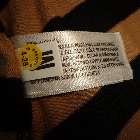 NWOT Universal Thread Striped T-Shirt M Cap Sleeves Black/Tan - Picture 4 of 12